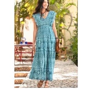 Sundance Teal Patterned Maxi Dress